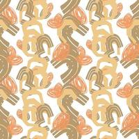 Fantasy messy freehand doodle geometric shapes seamless pattern.  Infinity ditsy scribble abstract card, layout. vector