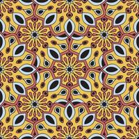 Abstract seamless pattern with mandala flower. Mosaic, tile vector