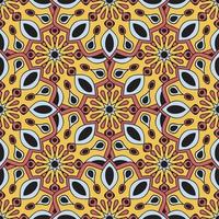 Abstract seamless pattern with mandala flower. Mosaic, tile vector