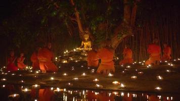 Religious rituals in Buddhist Asalha Bucha Day Wat Pan Tao Chiang Mai. video