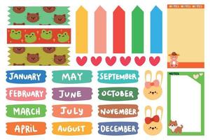 cute planner sticker for journal, diary vector