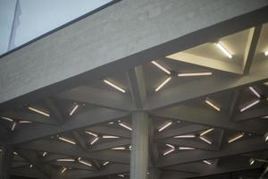 Light design. Lighting equipment on ceiling. Architecture details. photo