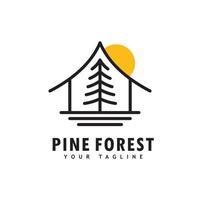 Pine tree logo template.Abstract pine tree icon vector