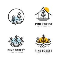 Pine tree logo template.Abstract pine tree icon vector