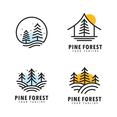 Pine tree logo template.Abstract pine tree icon