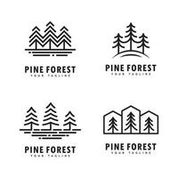 Pine tree logo template.Abstract pine tree icon vector