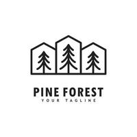 Pine tree logo template.Abstract pine tree icon vector