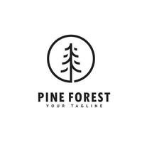 Pine tree logo template.Abstract pine tree icon vector