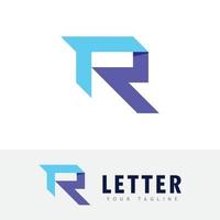 r mayúscula inicial plantilla de diseño de logotipo ilustración vectorial vector