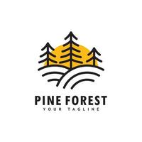 Pine tree logo template.Abstract pine tree icon vector