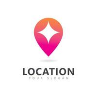 diseño de icono de logotipo de pin de ubicación abstracta vector