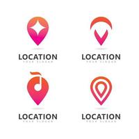 Abstract location pin logo icon design vector