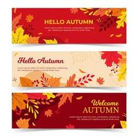 hola colección de banners de otoño vector