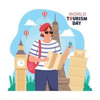 concepto del día mundial del turismo vector