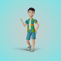 3d character illustration with summer clothes style photo