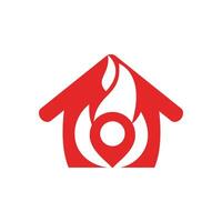 plantilla de diseño de logotipo de vector de pasador de fuego. concepto de diseño del logotipo de la ubicación del incendio.