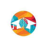 diseño de iconos de cerebro y gorra de graduación. diseño de logotipo educativo e institucional. vector