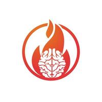 plantilla de diseño de logotipo de vector de cerebro de fuego.