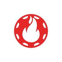 Gear and fire vector logo design template.