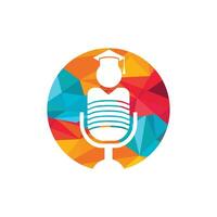 Student podcast vector logo icon symbol design. Education podcast logo concept.