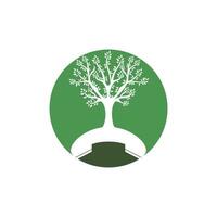 diseño de logotipo de vector de llamada de naturaleza. plantilla de diseño de icono de árbol de auricular.