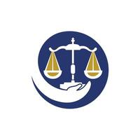 plantilla de diseño de logotipo de vector de cuidado de la ley. diseño de logotipo de bufete de abogados. plantilla de diseño de logotipo de vector de abogado.