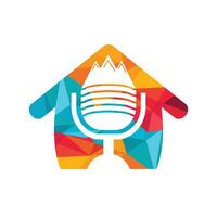 Podcast mountain vector logo design template.