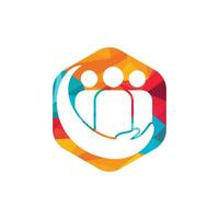 People or family care vector logo design. Hand and people icon design.