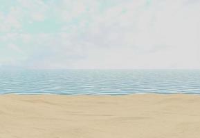 Sky, desert, beach and summer vacation. 3d illustration rendering. photo