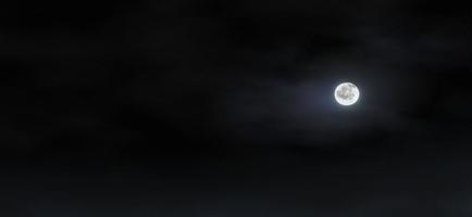 Super moon shine wonderful with clouds, star in the sky background. 3D rendering. photo