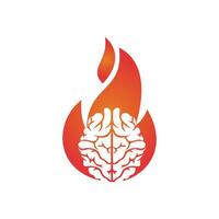 Fire brain vector logo design template.