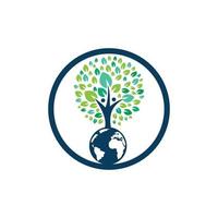 Global human tree vector logo design template.