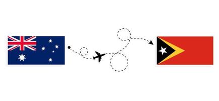 vuelo y viaje desde australia a timor oriental por concepto de viaje en avión de pasajeros vector