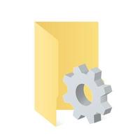 File computer folder with gear icon Settings icon or instruction vector