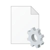 File computer document icon with gear icon Settings icon or instruction vector