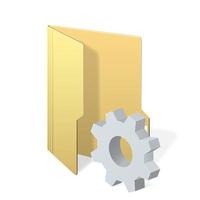 File computer folder icon with gear icon Settings icon or instruction vector