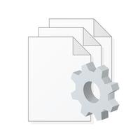 File computer document with gear icon Settings icon or instruction vector