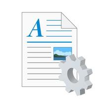 File computer document icon with gear icon Settings icon or instruction vector