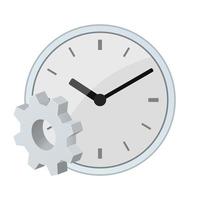 Watch or clock with gear icon Settings icon or instruction vector