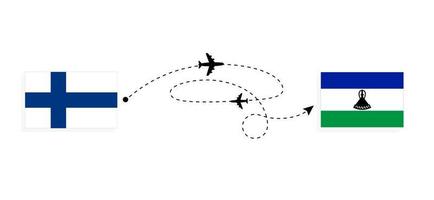 vuelo y viaje de finlandia a lesotho por concepto de viaje en avión de pasajeros vector