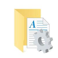 File computer folder and document with gear icon Settings icon or instruction vector