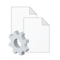 File computer document icon with gear icon Settings icon or instruction vector