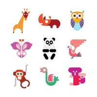 conjunto de iconos de animales vector