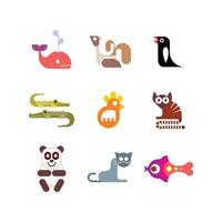 conjunto de iconos de animales vector