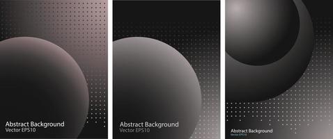 Three Abstract Dark Sphere Backgrounds vector