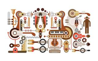 fábrica de instrumentos musicales vector