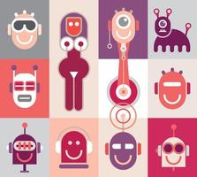 Robot Heads Vector