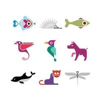 conjunto de iconos de animales vector