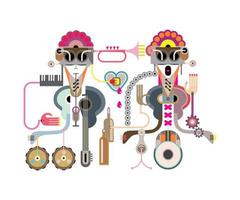 Two Abstract Objects vector