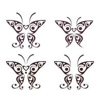 tatuaje abstracto de mariposa vector
